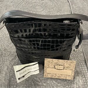 Brighton Sonny Short Tote Shoulder Bag
Black Mock Croc Patent Leather